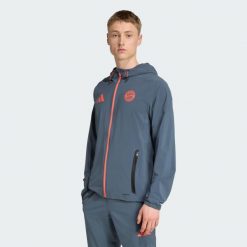 Kurtka FC Bayern Tiro 25 Competition Vis Tech Travell. Brązowe kurtki męskie Adidas, m, bez wzorów, bez kaptura. Za 399.00 zł.