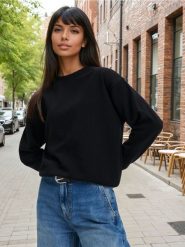 Bluza ze ściągaczami - czarny. Czarne bluzy bez kaptura damskie Sinsay, l, z bawełny. Za 14.99 zł.