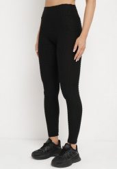 Czarne Legginsy Sportowe z Elastyczną Gumką i Tłoczonym Wzorem Ardisa. Czarne legginsy damskie Born2be, m, bez wzorów, z jeansu. Za 34.99 zł.