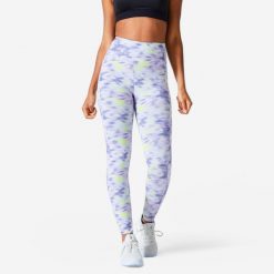 Legginsy fitness damskie Nyamba 520. Brązowe legginsy damskie DOMYOS, l, bez wzorów, z bawełny. Za 99.99 zł.