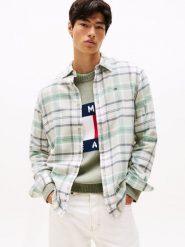 Tommy Jeans koszula casual Mężczyźni Regular Fit Bawełna zielony|szary|biały, M. Białe koszule męskie Tommy Jeans, m, bez wzorów, z bawełny, bez kołnierzyka, bez ramiączek. Za 279.95 zł.