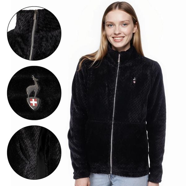 Kurtka polarowa damska Aulp Becco. Czarne bluzy bez kaptura damskie Aulp, bez wzorów, z polaru, bez kaptura. W wyprzedaży za 149.99 zł.