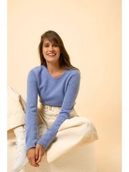 Just Cashmere Kaszmirowy sweter "Joyce" w kolorze błękitnym rozmiar: M. Niebieskie swetry klasyczne damskie Just Cashmere, m, z kaszmiru, bez kołnierzyka. Za 545.19 zł.