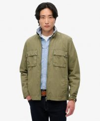 Superdry Kurtka Essentials Zip Thru z bawełny. Zielone kurtki męskie Superdry., m, bez wzorów, z bawełny, bez kaptura. Za 429.75 zł.