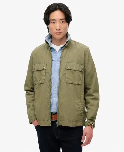 Superdry Kurtka Essentials z zamkiem z bawełny. Zielone kurtki damskie Superdry., uniwersalny, bez wzorów, z bawełny, bez kaptura. Za 371.20 zł.