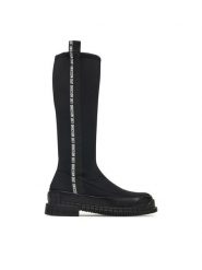 LOVE MOSCHINO Kozaki JA26103G1PIM400A Czarny. Czarne kozaki damskie Love Moschino, z materiału, bez obcasa, na płaskiej podeszwie. Za 1,099.00 zł.