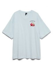 Vero Moda Koszulka w kolorze błękitnym rozmiar: S. Niebieskie bluzki damskie Vero Moda, s, bez wzorów, z bawełny, bez kołnierzyka. Za 57.60 zł.