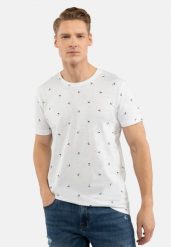 T-shirt z nadrukiem all over T-NEPTUN. Białe t-shirty męskie Volcano, na lato, l, bez wzorów, z bawełny, bez kołnierzyka. Za 69.99 zł.