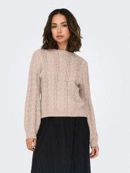ONLY Sweter w kolorze jasnoróżowym rozmiar: L. Różowe swetry klasyczne damskie Only, l, ze splotem, bez kołnierzyka. Za 136.45 zł.