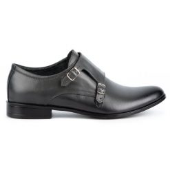 Olivier Skórzane buty wizytowe Monki 287LU szare. Szare buty wizytowe męskie z jeansu, bez zapięcia. Za 367.89 zł.
