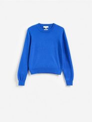 Sweter z wełny merino - niebieski. Niebieskie swetry klasyczne damskie Reserved, l, z wełny, bez kołnierzyka. Za 199.99 zł.