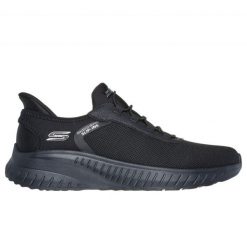 Buty Skechers Slip-ins: Bobs Sport Squad Chaos 118303 Bbk czarne. Czarne buty sportowe na co dzień męskie z dzianiny, bez zapięcia. Za 553.48 zł.