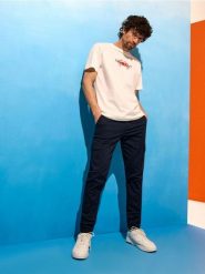 Spodnie cargo jogger - granatowy. Niebieskie spodnie materiałowe męskie Sinsay, bez wzorów. Za 79.99 zł.