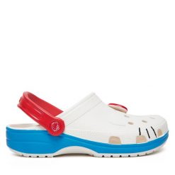 Klapki Crocs. Białe klapki damskie Crocs, bez wzorów, bez obcasa. Za 199.99 zł.