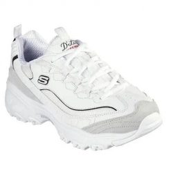 Buty do chodzenia damskie Skechers D'lites. Białe buty sportowe na co dzień damskie Skechers, bez wzorów, z gumy, trekkingowe. Za 465.00 zł.