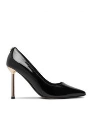 Nine West Szpilki EO-LP956190-1 Czarny. Czarne szpilki Nine West, bez wzorów, ze skóry, bez obcasa. Za 279.99 zł.