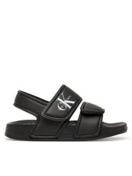 Calvin Klein Sandały V1XF-83330-1172 M Czarny. Czarne sandały chłopięce CALVIN KLEIN, ze skóry, bez zapięcia. Za 219.99 zł.