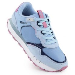 Buty sportowe Big Star RR274236 niebieskie. Niebieskie buty sportowe na co dzień damskie bez wzorów, z materiału. W wyprzedaży za 342.92 zł.