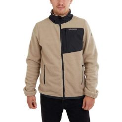 Sweter polarowy męski Fundango Haven Hybrid. Brązowe kardigany męskie Fundango, l, bez wzorów, z polaru, sportowe, bez kołnierzyka. Za 319.90 zł.