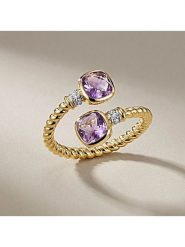 DIA DIAMONDS Pozłacany pierścionek z diamentami i ametystami rozmiar: 56. Różowe pierścionki damskie DIA DIAMONDS, z ametystem, pozłacane. Za 267.95 zł.