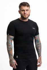 T-Shirt bawełniany Premium z małym szarym logo DBX Bushido. Czarne t-shirty męskie DBX BUSHIDO, l, bez wzorów, z bawełny, bez kołnierzyka. Za 109.99 zł.
