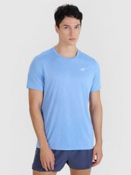 4F Koszulka do biegania regular szybkoschnąca męska - niebieska XXL. Niebieskie t-shirty sportowe męskie 4f, m, z dzianiny, bez ramiączek, do biegania. Za 149.99 zł.