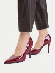 DeeZee Szpilki CEO-WSS21798-01 Bordowy. Czerwone szpilki DeeZee, bez wzorów, ze skóry, bez obcasa. Za 139.99 zł.