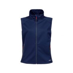 Damska kurtka bez rękawów Musto Essential Softshell. Niebieskie kurtki damskie Musto, bez wzorów, z softshellu, bez kaptura. Za 548.50 zł.