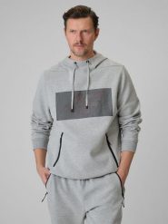 4F Bluza dresowa regular z kapturem męska - szara XL. Szare bluzy z kapturem męskie 4f, m, z bawełny. Za 199.99 zł.