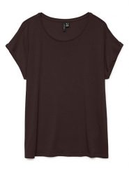 Vero Moda Koszulka w kolorze brązowym rozmiar: XS. Brązowe bluzki damskie Vero Moda, xs, bez wzorów, z lyocellu, bez kołnierzyka. Za 39.58 zł.