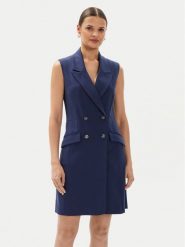 Guess Sukienka koktajlowa W4YK25 KBJP2 Granatowy Regular Fit. Niebieskie sukienki damskie Guess, m, z aplikacjami, z syntetyku, wizytowe, bez kołnierzyka, bez ramiączek. Za 329.99 zł.