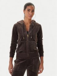 Juicy Couture Bluza Robertson JCAP176G Brązowy Slim Fit. Brązowe bluzy bez kaptura damskie Juicy Couture, s, z syntetyku. Za 439.99 zł.