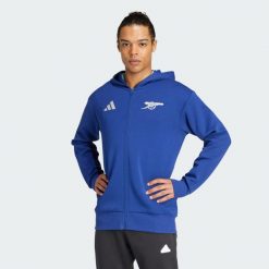 Bluza Arsenal Anthem. Niebieskie bluzy z kapturem męskie Adidas, xs, z materiału. Za 449.00 zł.