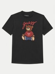 Guess T-Shirt H4BJ06 I3Z14 Czarny Regular Fit. Czarne koszulki dziewczęce Guess, z aplikacjami, z bawełny, bez ramiączek. Za 79.99 zł.