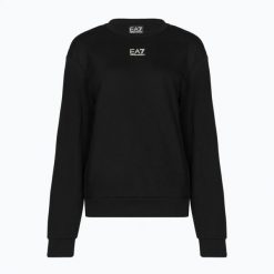 Bluza damska EA7 Emporio Armani Train Logo Series T-Top Essential. Czarne topy sportowe damskie EA7 Emporio Armani, s, bez wzorów, z bawełny, bez ramiączek. Za 289.99 zł.