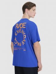 T-shirt oversize z nadrukiem męski 4F 4FWSS25TTSHM1979. Czarne t-shirty męskie 4f, m, bez wzorów, z bawełny, bez kołnierzyka. Za 69.99 zł.