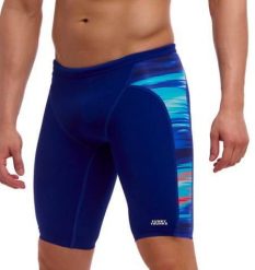 Spodenki do pływania Jammery Funky Trunks Storm At Sea. Niebieskie kąpielówki męskie FUNKY TRUNKS, m, bez wzorów, z elastanu, do pływania. Za 251.15 zł.