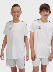 Koszulka dla dzieci Hummel Authentic Pl. Białe koszulki dziewczęce HUMMEL, bez wzorów, z poliamidu, bez ramiączek. Za 176.50 zł.