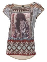 Heine Koszulka w kolorze beżowo-brązowym rozmiar: 36. Brązowe bluzki damskie Heine, bez wzorów, bez kołnierzyka. Za 43.99 zł.