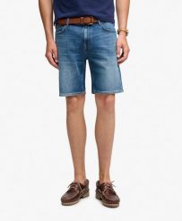 Superdry Vintage Straight Shorts – 100% bawełna organiczna. Niebieskie szorty męskie Superdry., bez wzorów, z bawełny, klasyczne. Za 282.85 zł.