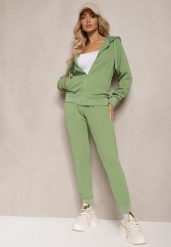 Zielony Casualowy Komplet Dresowy z Domieszką Bawełny Bluza z Kapturem i Spodnie Joggery Sineva. Zielone bluzy z kapturem damskie Renee, l, z bawełny. Za 129.99 zł.