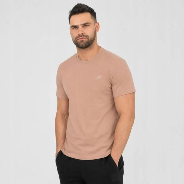 T-SHIRT MĘSKI 4F KOSZULKA SPORTOWA BAWEŁNIANA TTSHM2074. Brązowe t-shirty męskie 4f, l, bez wzorów, z bawełny, bez kołnierzyka. Za 38.90 zł.