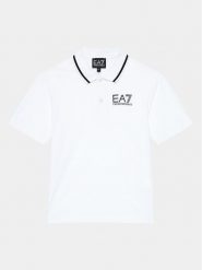 EA7 Emporio Armani Polo 8NBF51 BJ02Z 1100 Biały Regular Fit. Białe t-shirty chłopięce EA7 Emporio Armani, bez wzorów, z bawełny, bez ramiączek. Za 209.99 zł.