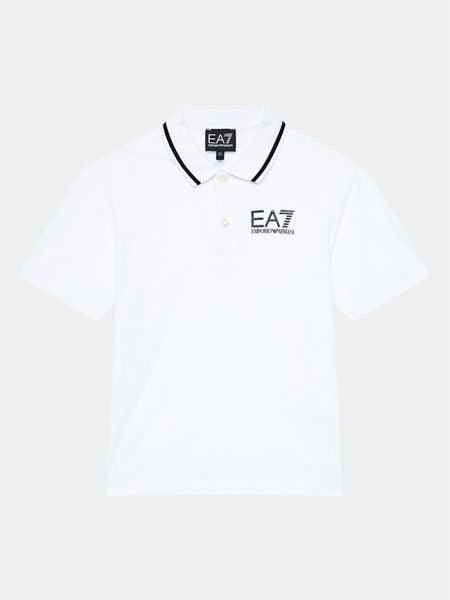 EA7 Emporio Armani Polo 8NBF51 BJ02Z 1100 Biały Regular Fit. Białe t-shirty chłopięce EA7 Emporio Armani, bez wzorów, z bawełny, bez ramiączek. Za 209.99 zł.