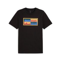 Koszulka sportowa męska Puma Graphics Box. Czarne t-shirty sportowe męskie Puma, l, bez ramiączek, na fitness i siłownię. W wyprzedaży za 74.00 zł.