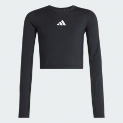 Koszulka Techfit Longsleeve. Białe t-shirty damskie Adidas, bez wzorów, bez kołnierzyka. Za 129.00 zł.