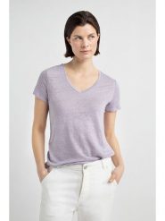 Josephine & Co Koszulka "Jelka" w kolorze fioletowym rozmiar: L. Różowe bluzki damskie Josephine & Co, l, bez wzorów, ze lnu, bez kołnierzyka, bez ramiączek. Za 100.99 zł.