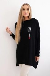 Bluza oversize z asymetrycznymi bokami czarna. Czarne bluzy bez kaptura damskie KESI, l, z bawełny. Za 209.11 zł.