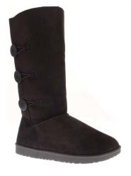 ISLAND BOOT Kozaki zimowe "Flora" w kolorze czarnym rozmiar: 36. Czarne kozaki damskie Island Boot, z materiału, bez obcasa. Za 132.05 zł.