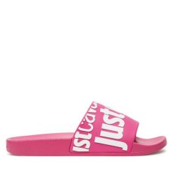 Klapki Just Cavalli. Czerwone klapki damskie Just Cavalli, bez wzorów, bez obcasa. Za 169.99 zł.